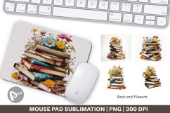 Mouse Pad Books and Flowers Product Image 1