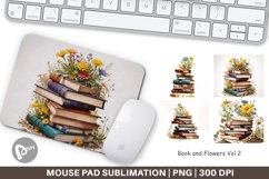 Mouse Pad Books and Flowers Product Image 1
