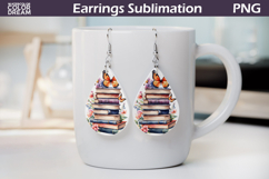 Book Teardrop Earrings | Book Flowers Earrings Product Image 1