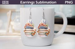 Book Teardrop Earrings | Book Flowers Earrings Product Image 1