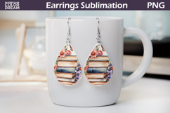 Book Teardrop Earrings | Book Flowers Earrings Product Image 1
