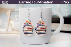Book Teardrop Earrings | Book Flowers Earrings Product Image 1