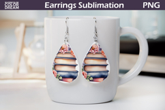 Book Teardrop Earrings | Book Flowers Earrings Product Image 1