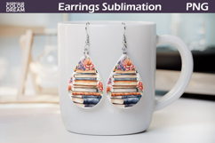 Book Teardrop Earrings | Book Flowers Earrings Product Image 1
