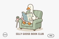 Cozy Reading Goose Book Club PNG Product Image 1