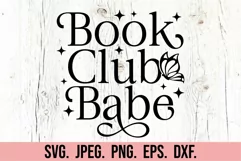 Book Club Babe SVG - Book Lover - Book Humor - Booktrovert Product Image 5