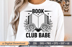 Book Club Babe SVG, Book Lover SVG, Reading SVG Product Image 1