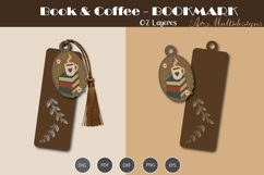Book and COffee Bookmark SVG Product Image 1