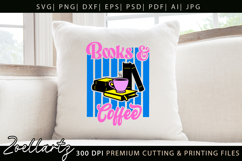 Books Coffee SVG Happy Book Lover Bookish T-shirt Mug Design Product Image 4