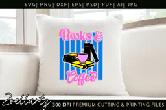Books Coffee SVG Happy Book Lover Bookish T-shirt Mug Design Product Image 4