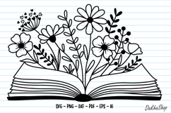 Book With Flower Svg Floral Book Svg, Reading Svg, Book Svg. Product Image 1