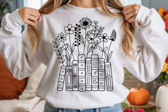 Floral Book Svg, Bookish Flower Svg, Book Lover Svg, Books. Product Image 3