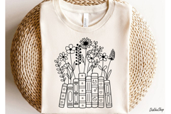 Floral Book Svg, Bookish Flower Svg, Book Lover Svg, Books. Product Image 2