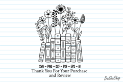 Floral Book Svg, Bookish Flower Svg, Book Lover Svg, Books. Product Image 7
