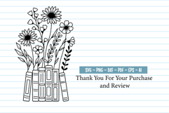 Floral Book Svg, Bookish Flower Svg, Book Lover Svg, Books. Product Image 7