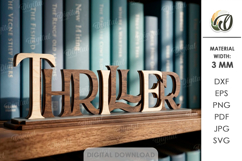 3D Book Genre Stand Laser Cut. Thriller SVG Product Image 1