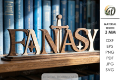 3D Book Genre Stand Laser Cut. Fantasy SVG Product Image 1