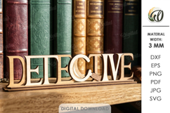 3D Book Genre Stand Laser Cut. Detective SVG Product Image 1