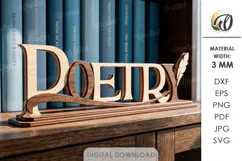 3D Book Genre Stand Laser Cut. Poetry SVG Product Image 1