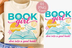 Book Girl Summer PNG, Summer Book Lover Sublimation Product Image 1