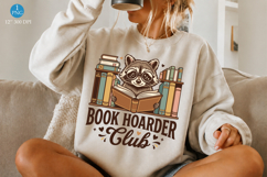 Book Hoarder Raccoon PNG, Funny Book Lover Design Product Image 1