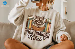 Book Hoarder Raccoon PNG, Funny Book Lover Design Product Image 1