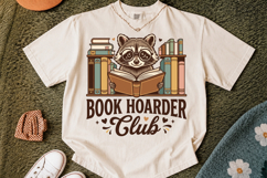 Book Hoarder Raccoon PNG, Funny Book Lover Design Product Image 2