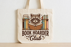 Book Hoarder Raccoon PNG, Funny Book Lover Design Product Image 4
