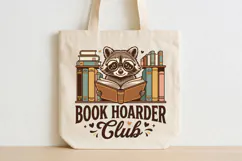 Book Hoarder Raccoon PNG, Funny Book Lover Design Product Image 4