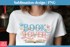 Floral Book Lover Sublimation Cute Embroidery reading shirt Product Image 1