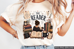 The Reader Book Lover PNG Cozy Reading Girl Design Product Image 1