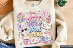 Book Lover Pajama Reading PNG, Cute Coquette Design Product Image 1