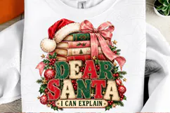 Book Lover Christmas PNG Dear Santa PNG Product Image 2