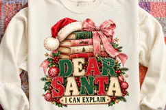 Book Lover Christmas PNG Dear Santa PNG Product Image 4