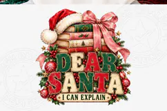 Book Lover Christmas PNG Dear Santa PNG Product Image 5