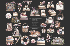 GlamArtZhanna, Books clipart, Bookslover clip art, Bookworm clipart, Books illustration, Books and Flowers, Spring clipart, Summer clipart, Blossom clip art, Spring reading png, Summer reading png, Vintage books png, Reading animals png, Library clipart