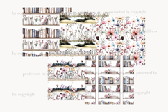 GlamArtZhanna, Books digital paper, Books pattern, Books background, Bookslover paper, Bookslover pattern, Wildflowers paper, Wildflowers pattern, Meadow background, Library paper, Library pattern, Floral digital paper, Floral pattern, Floral background