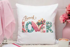 Book Lover Faux Yarn Crochet Floral Bookish Knit Embroidery Product Image 3