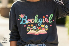 Book Lover Faux Yarn Crochet Floral Bookish Knit Embroidery Product Image 4