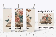 Book Lover Tumbler Wrap, Addicted To The Next Chapter PNG Product Image 1