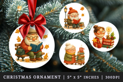 Book Lover round ornaments sublimation design Product Image 1