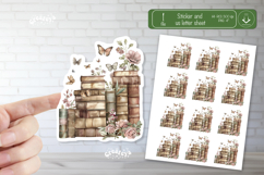 Watercolor Book Stickers Book lover printable stickers Cozy Product Image 1