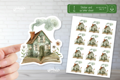 Watercolor Book Stickers Book lover printable stickers Cozy Product Image 1