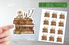 Watercolor Book Stickers Book lover printable stickers Cozy Product Image 1