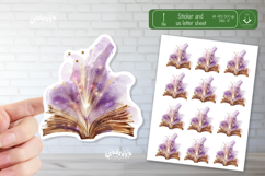 Watercolor Book Stickers Book lover printable stickers png Product Image 1