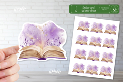 Watercolor Book Stickers Book lover printable stickers png Product Image 1