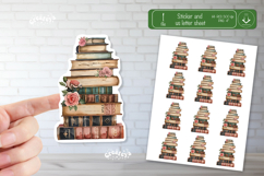 Vintage Watercolor Book Stickers Old Book lover printable Product Image 1
