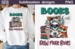 Funny Book Sublimation | Books And Cat Product Image 1