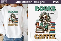 Funny Book Sublimation | Books And Coffee Product Image 1