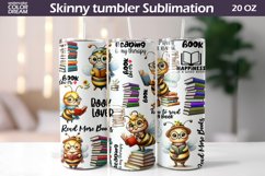 Book Lover Tumbler | Bee Reading Book Tumbler Product Image 1
